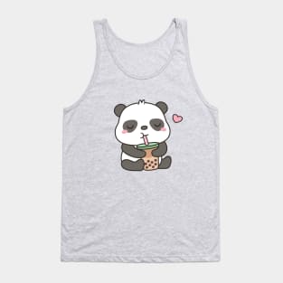 Cute Panda Loves Boba Tea Tank Top